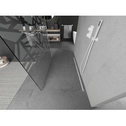 Mexen Kioto Walk In  montaj individual 110 x 200 cm, transparent/alb  modelata 8 mm,  alb  - 800-110-002-20-85