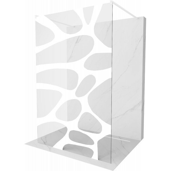 Mexen Kioto Walk In  montaj individual 120 x 200 cm, transparent/alb  modelata 8 mm,  alb  - 800-120-002-20-97