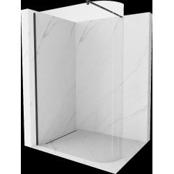 Mexen Kioto Walk In rotunjite 80 x 200 cm, transparent 8 mm,  negru  - 800-080-101-70-06
