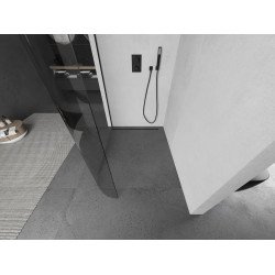 Mexen Kioto Walk In rotunjite 80 x 200 cm, transparent 8 mm,  negru  - 800-080-101-70-06