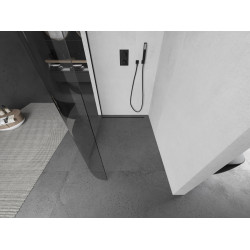 Mexen Kioto Walk In rotunjite 90 x 200 cm, transparent 8 mm,  negru  - 800-090-101-70-06
