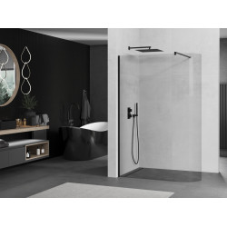 Mexen Kioto Walk In rotunjite 90 x 200 cm, transparent 8 mm,  negru  - 800-090-101-70-06