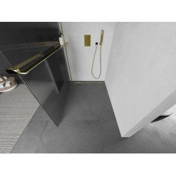 Mexen Kioto+ Walk In  cu port prosop 70 x 200 cm, pr??ki 8 mm,  auriu  - 800-070-121-50-09