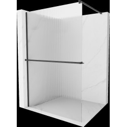 Mexen Kioto+ Walk In  cu port prosop 70 x 200 cm, pr??ki 8 mm,  negru  - 800-070-121-70-09 Walk-In 467680 Mexen