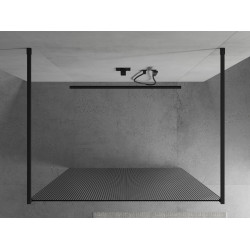 Mexen Kioto Walk In  montaj individual 130 x 200 cm, pr??ki 8 mm,  negru  - 800-130-002-70-09