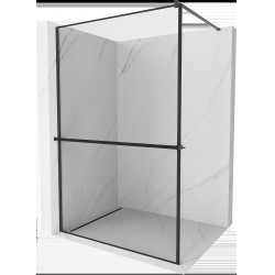 Mexen Kioto+ Walk In  cu port prosop 140 x 200 cm, transparent/ negru   modelata 8 mm,  negru  - 800-140-121-70-70 Walk-In 467680 Mexen