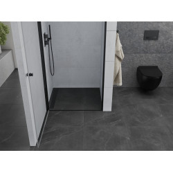 Mexen Pretoria  Usa dus batanta 90 cm, transparent,  negru - 852-090-000-70-00