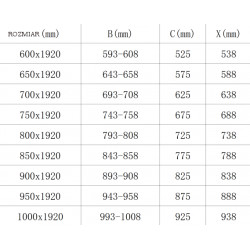 Mexen Pretoria  Usa dus batanta 70 cm, transparent,  auriu  - 852-070-000-50-00