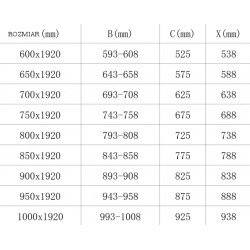 Mexen Pretoria  Usa dus batanta 75 cm, transparent, chrom - 852-075-000-01-00