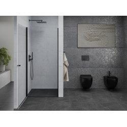 Mexen Pretoria  Usa dus batanta 80 cm, transparent,  negru - 852-080-000-70-00