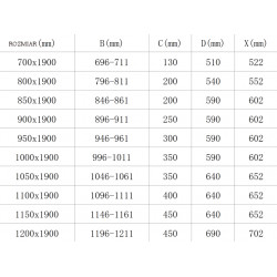 Mexen Roma  Usa dus batanta 100 cm, transparent, chrom - 854-100-000-01-00