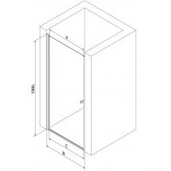 Mexen Pretoria  Usa dus batanta 100 cm, grafit, chrom - 852-100-000-01-40