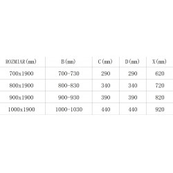 Mexen Texas  Usa dus batanta 80 cm, transparent, chrom - 880-080-000-01-00