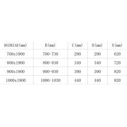 Mexen Texas  Usa dus batanta 100 cm, transparent, chrom - 880-100-000-01-00