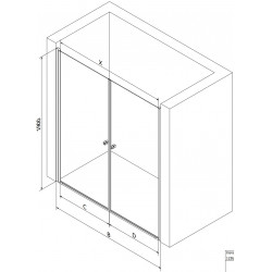Mexen Pretoria Duo  Usa dus batanta 140 cm, transparent, chrom - 852-140-000-02-00