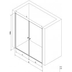 Mexen Pretoria Duo  Usa dus batanta 160 cm, transparent, chrom - 852-160-000-02-00