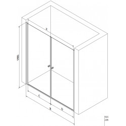 Mexen Pretoria Duo  Usa dus batanta 170 cm, transparent, chrom - 852-170-000-02-00