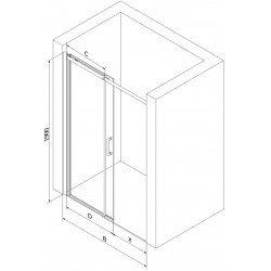 Mexen Omega  Usa dus culisanta  110 cm, transparent,  auriu  - 825-110-000-50-00