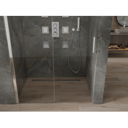 Mexen Omega  Usa dus culisanta  120 cm, transparent, chrom - 825-120-000-01-00