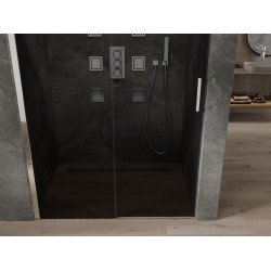 Mexen Omega  Usa dus culisanta  130 cm, grafit, chrom - 825-130-000-01-40