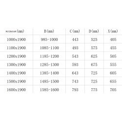 Mexen Omega  Usa dus culisanta  130 cm, grafit, chrom - 825-130-000-01-40