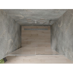 Mexen Omega  Usa dus culisanta  150 cm, transparent, chrom - 825-150-000-01-00