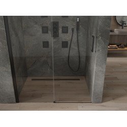 Mexen Omega  Usa dus culisanta  160 cm, transparent,  negru - 825-160-000-70-00