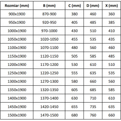 Mexen Apia  Usa dus culisanta  105 cm, transparent, chrom - 845-105-000-01-00