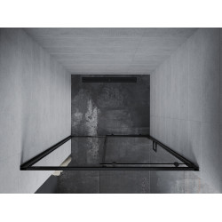 Mexen Apia  Usa dus culisanta  130 cm, transparent,  negru - 845-130-000-70-00