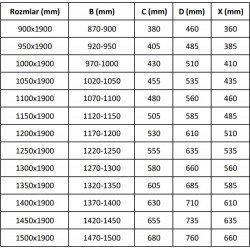 Mexen Apia  Usa dus culisanta  90 cm, transparent,  negru - 845-090-000-70-00