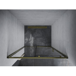 Mexen Apia  Usa dus culisanta  130 cm, transparent,  auriu  - 845-130-000-50-00