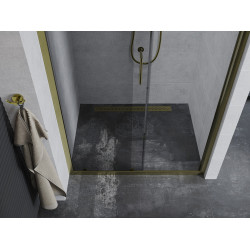 Mexen Apia  Usa dus culisanta  130 cm, transparent,  auriu  - 845-130-000-50-00
