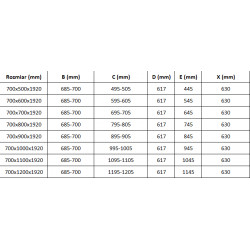 Mexen Pretoria Cabina de dus  Usa batanta  70 x 70 cm, transparent, chrom - 852-070-070-01-00