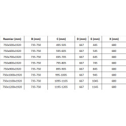 Mexen Pretoria Cabina de dus  Usa batanta  75 x 80 cm, transparent, chrom - 852-075-080-01-00