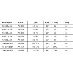 Mexen Pretoria Cabina de dus  Usa batanta  75 x 110 cm, transparent, chrom - 852-075-110-01-00