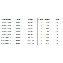 Mexen Pretoria Cabina de dus  Usa batanta  80 x 100 cm, transparent, chrom - 852-080-100-01-00