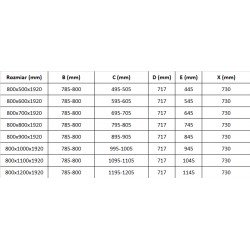 Mexen Pretoria Cabina de dus  Usa batanta  80 x 120 cm, transparent, chrom - 852-080-120-01-00