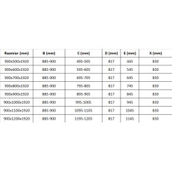 Mexen Pretoria Cabina de dus  Usa batanta  90 x 80 cm, transparent, chrom - 852-090-080-01-00
