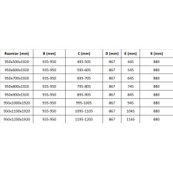 Mexen Pretoria Cabina de dus  Usa batanta  95 x 90 cm, transparent, chrom - 852-095-090-01-00