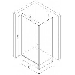 Mexen Pretoria Cabina de dus  Usa batanta  100 x 110 cm, transparent, chrom - 852-100-110-01-00