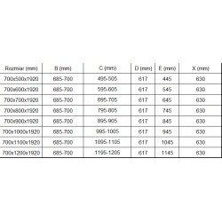 Mexen Pretoria Cabina de dus  Usa batanta  70 x 80 cm, transparent,  auriu  - 852-070-080-50-00