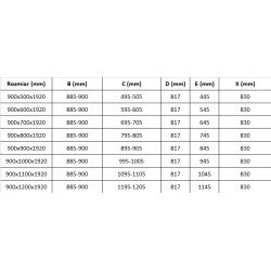 Mexen Pretoria Cabina de dus  Usa batanta  90 x 100 cm, transparent,  auriu  - 852-090-100-50-00