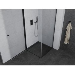 Mexen Pretoria Cabina de dus  Usa batanta  80 x 80 cm, transparent,  negru - 852-080-080-70-00