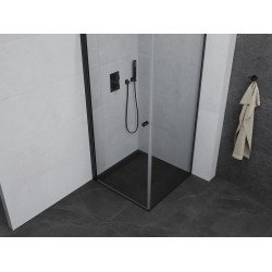 Mexen Pretoria Cabina de dus  Usa batanta  90 x 90 cm, transparent,  negru - 852-090-090-70-00