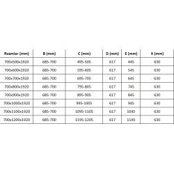 Mexen Pretoria Cabina de dus  Usa batanta  70 x 80 cm, grafit, chrom - 852-070-080-01-40