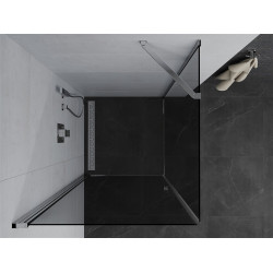 Mexen Pretoria Cabina de dus  Usa batanta  80 x 80 cm, grafit, chrom - 852-080-080-01-40