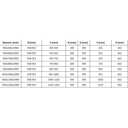 Mexen Roma Cabina de dus  Usa batanta  95 x 90 cm, transparent, chrom - 854-095-090-01-00