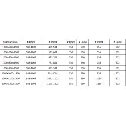 Mexen Roma Cabina de dus  Usa batanta  100 x 90 cm, transparent, chrom - 854-100-090-01-00