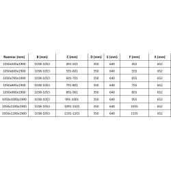 Mexen Roma Cabina de dus  Usa batanta  105 x 90 cm, transparent, chrom - 854-105-090-01-00