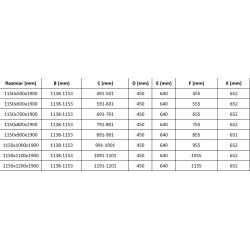 Mexen Roma Cabina de dus  Usa batanta  115 x 70 cm, transparent, chrom - 854-115-070-01-00